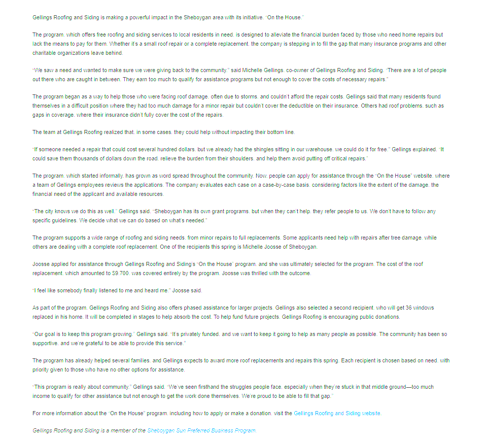 Latest On The House Project News Article